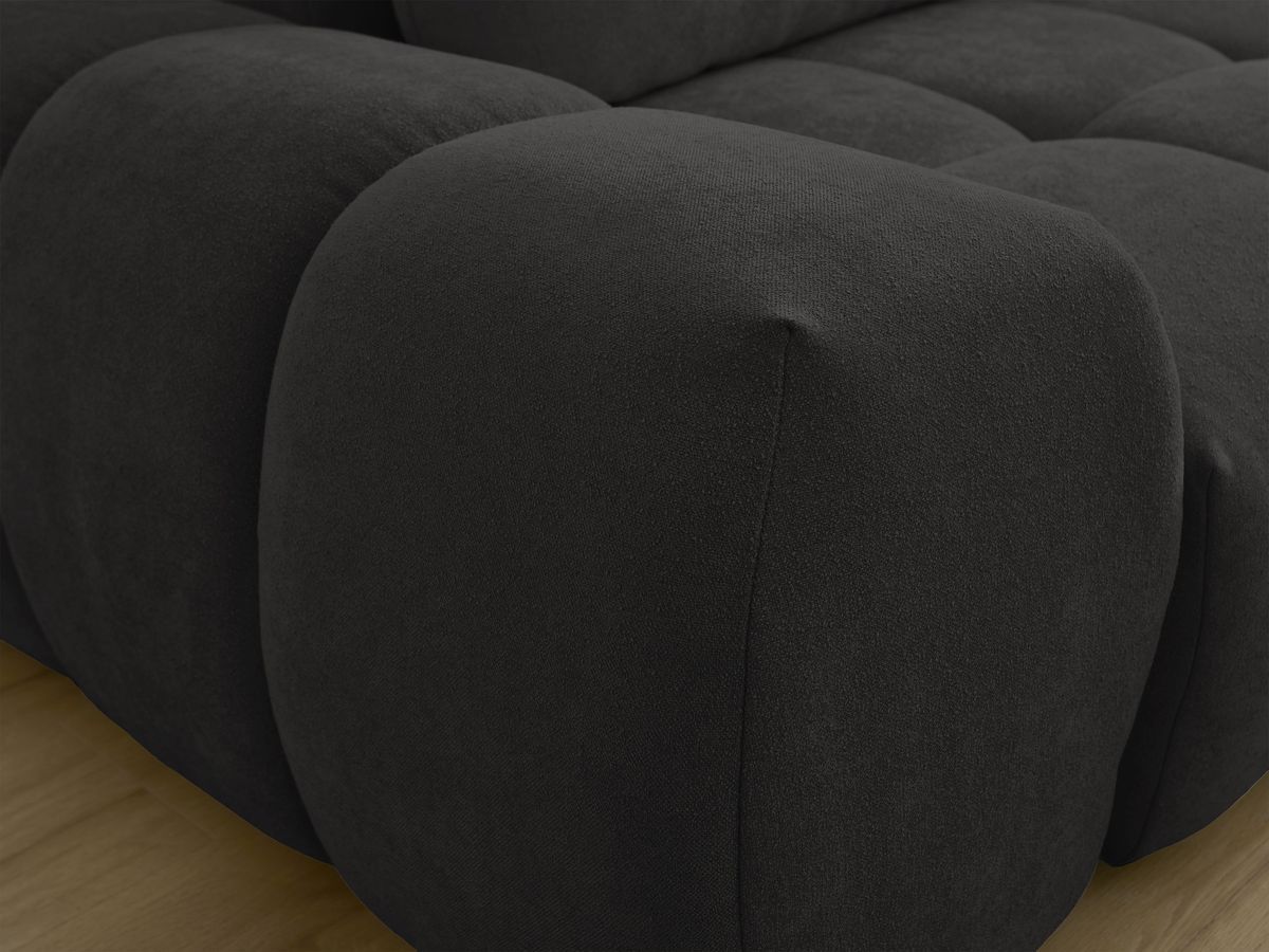 Canapé droit convertible coffre EVEREST tissu texturé - 2 coussins