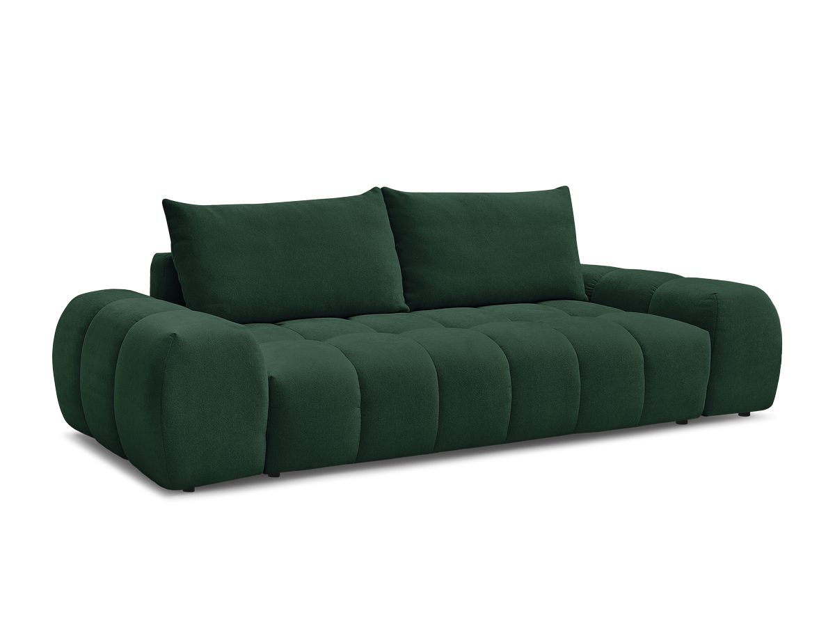 Canapé droit convertible coffre EVEREST tissu texturé - 2 coussins