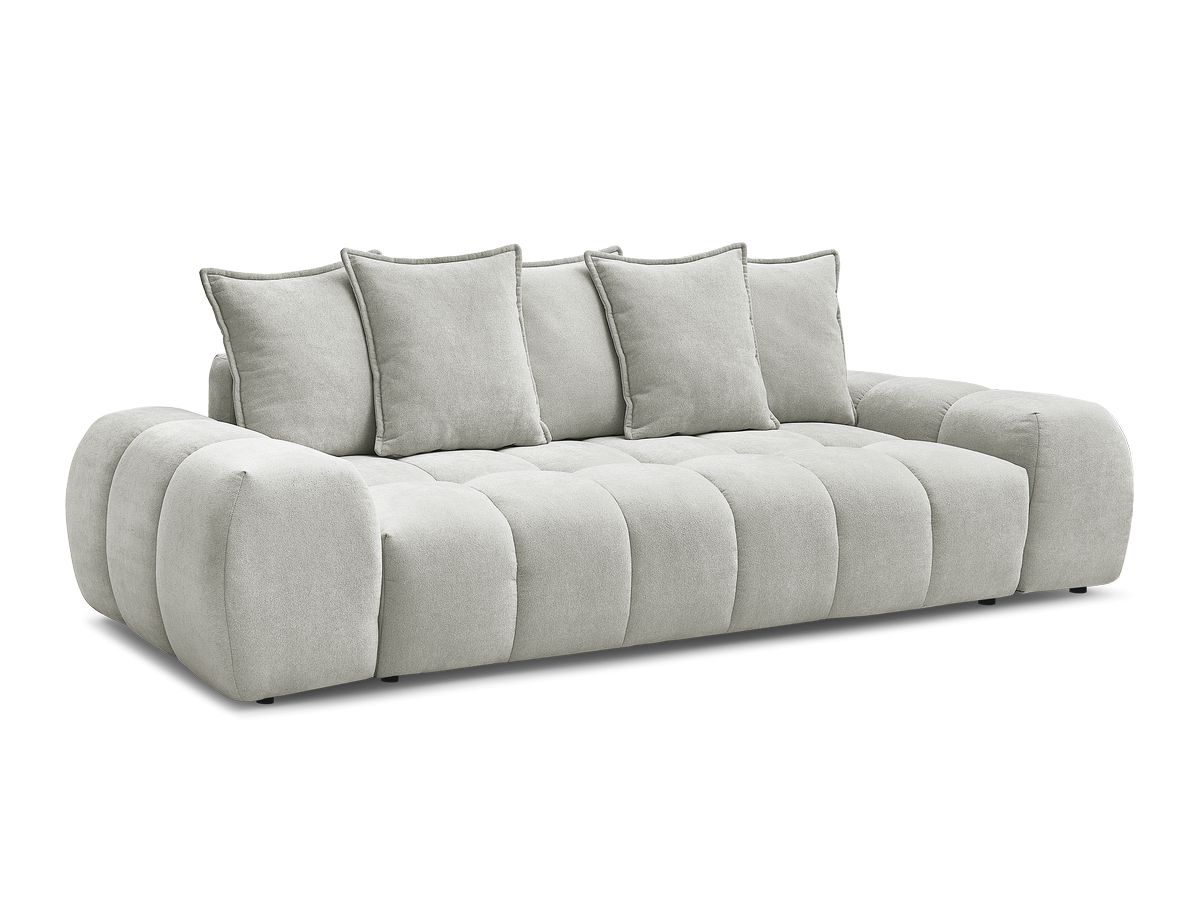 Canapé droit convertible coffre EVEREST tissu texturé - 5 coussins