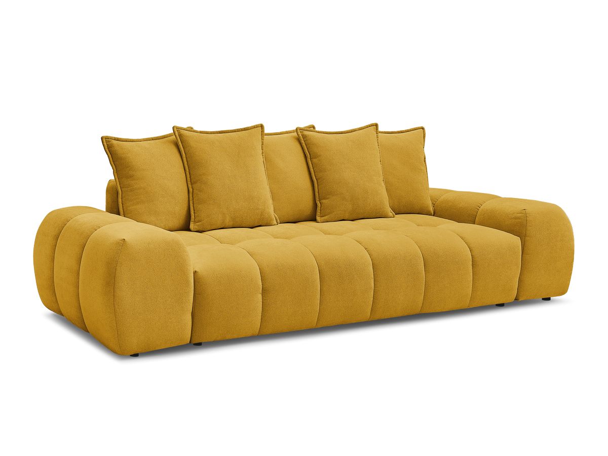Canapé droit convertible coffre EVEREST tissu texturé - 5 coussins