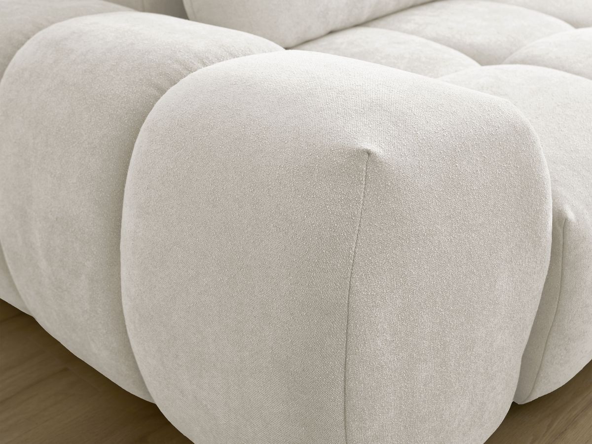 Canapé droit convertible coffre EVEREST tissu texturé - 2 coussins