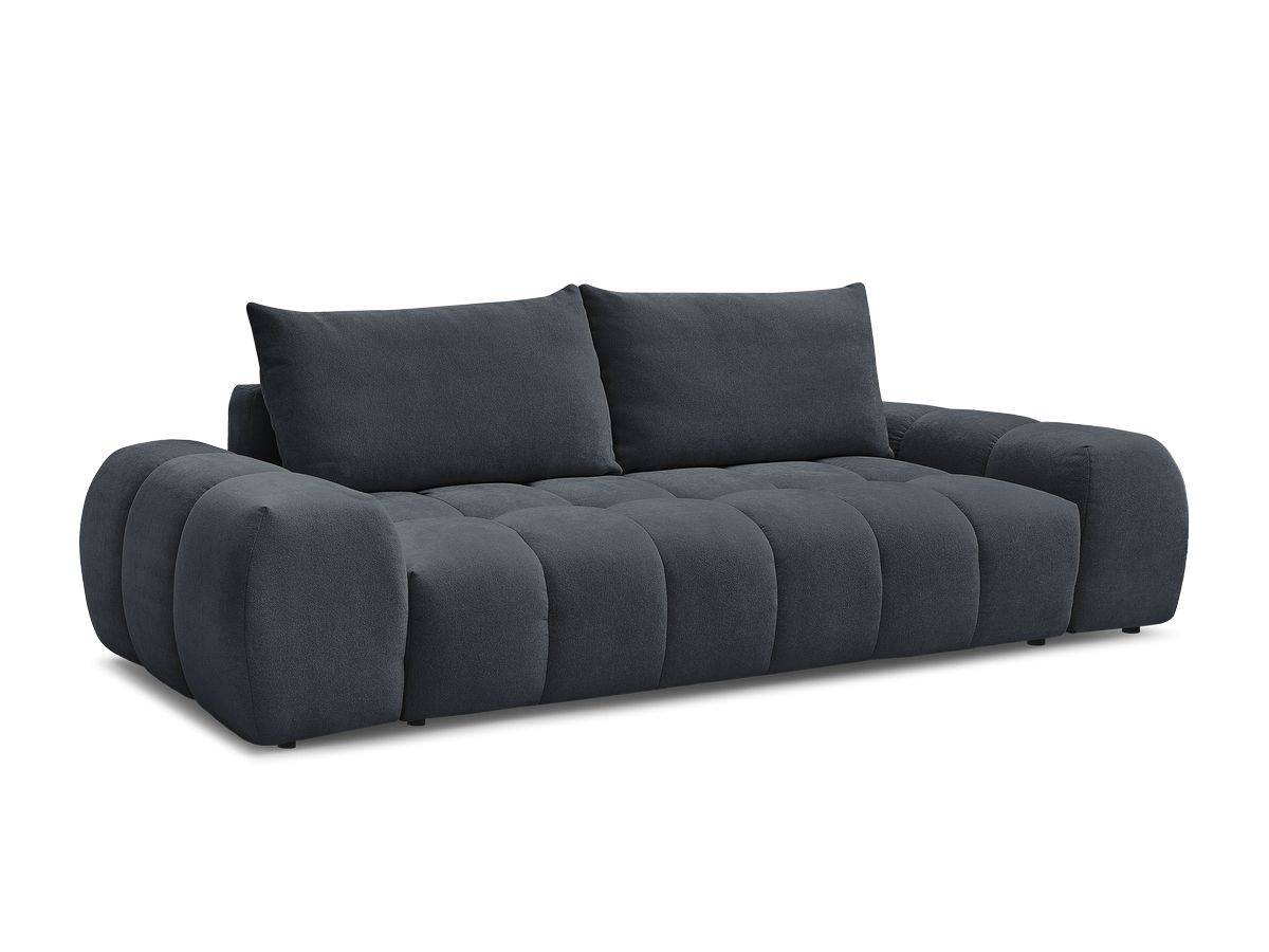 Canapé droit convertible coffre EVEREST tissu texturé - 2 coussins