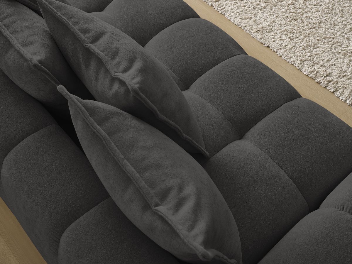 Canapé droit convertible coffre EVEREST tissu texturé - 5 coussins