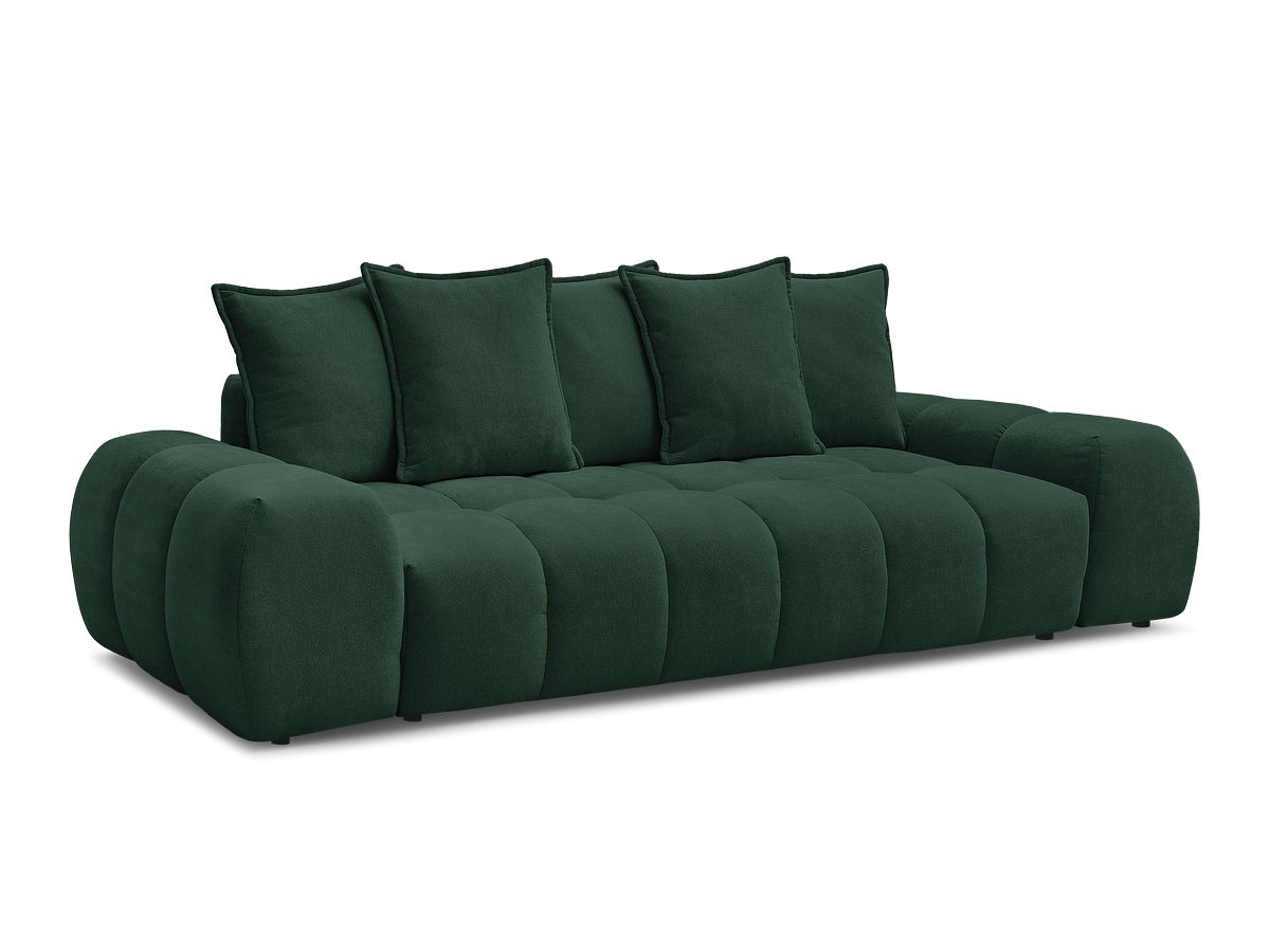 Canapé droit convertible coffre EVEREST tissu texturé - 5 coussins