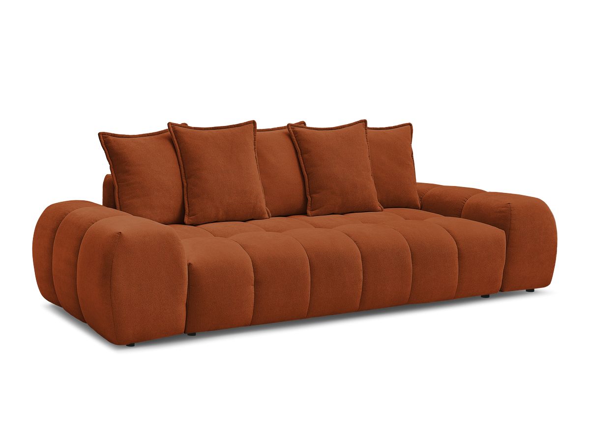Canapé droit convertible coffre EVEREST tissu texturé - 5 coussins