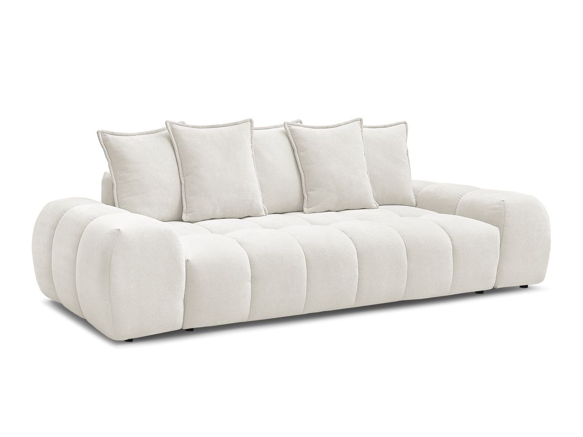 Canapé droit convertible coffre EVEREST tissu texturé - 5 coussins