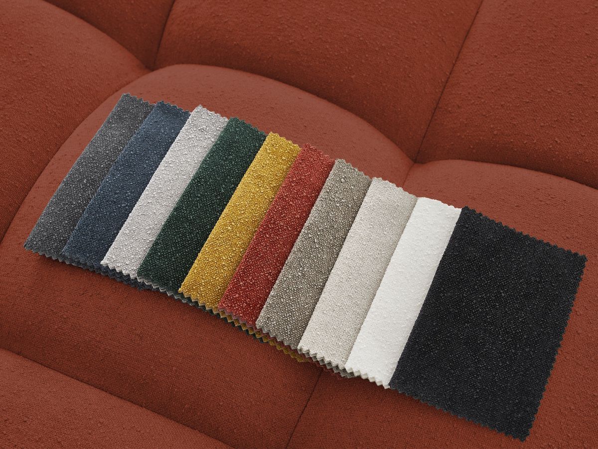 Canapé droit convertible coffre EVEREST tissu texturé - 2 coussins