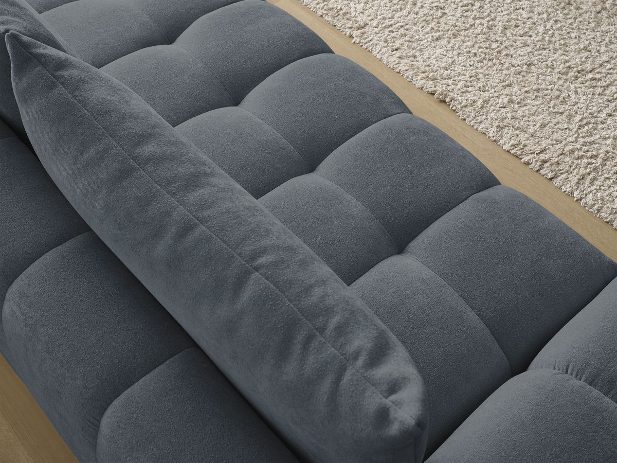 Canapé droit convertible coffre EVEREST tissu texturé - 2 coussins