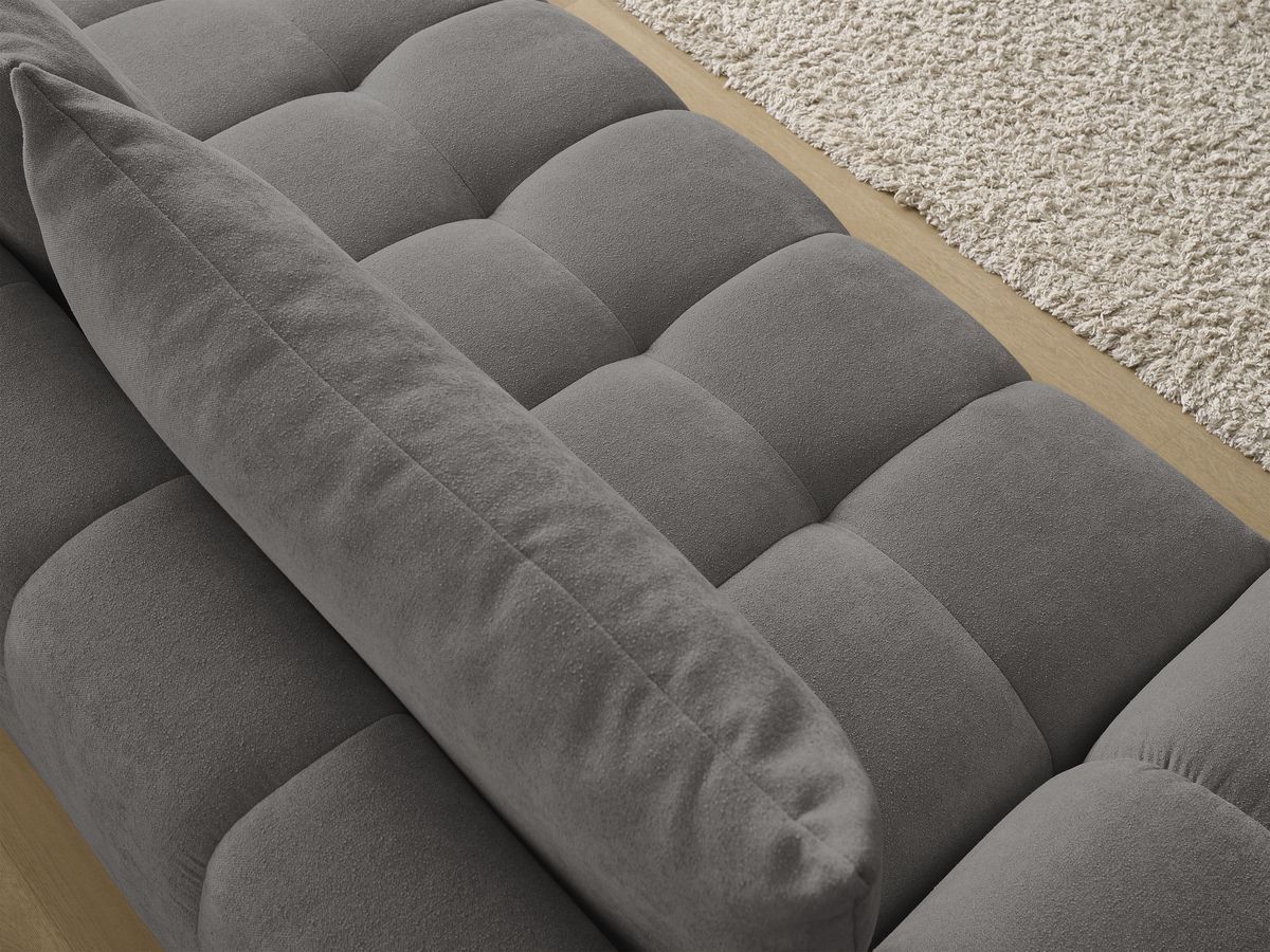 Canapé droit convertible coffre EVEREST tissu texturé - 2 coussins