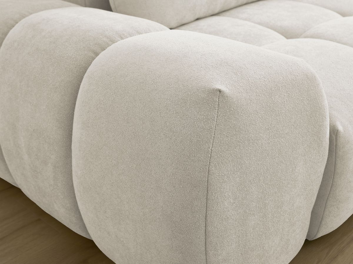 Canapé droit convertible coffre EVEREST tissu texturé - 2 coussins