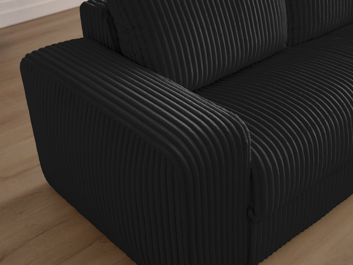 Canapé droit convertible IBIZA ouverture express velours côtelé - 140x196