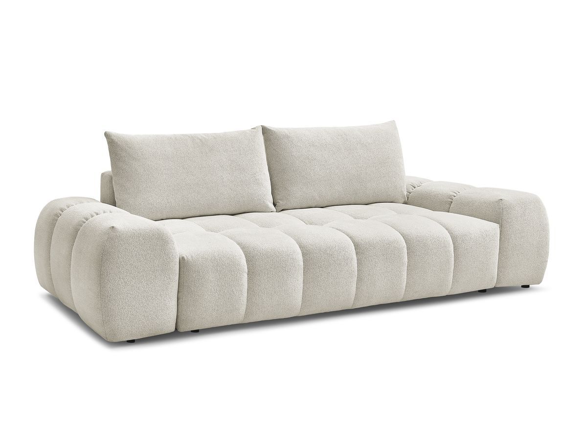 Canapé droit fixe 3 places EVEREST tissu chiné - 2 coussins