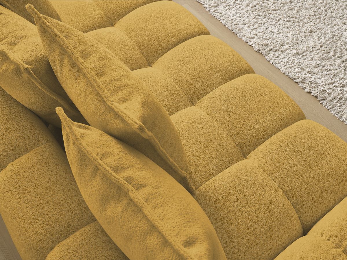 Canapé droit fixe 3 places EVEREST tissu chiné - 5 coussins