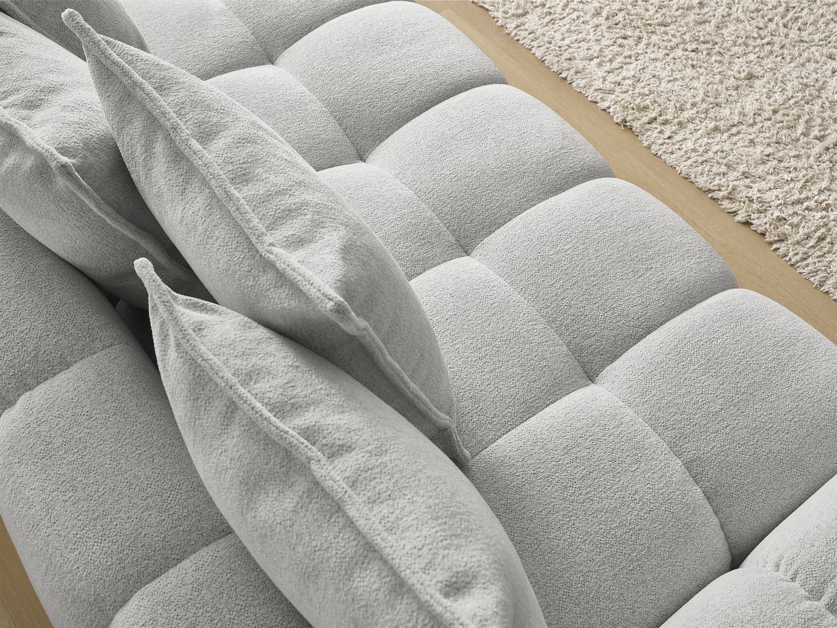 Canapé droit fixe 3 places EVEREST tissu chiné - 5 coussins