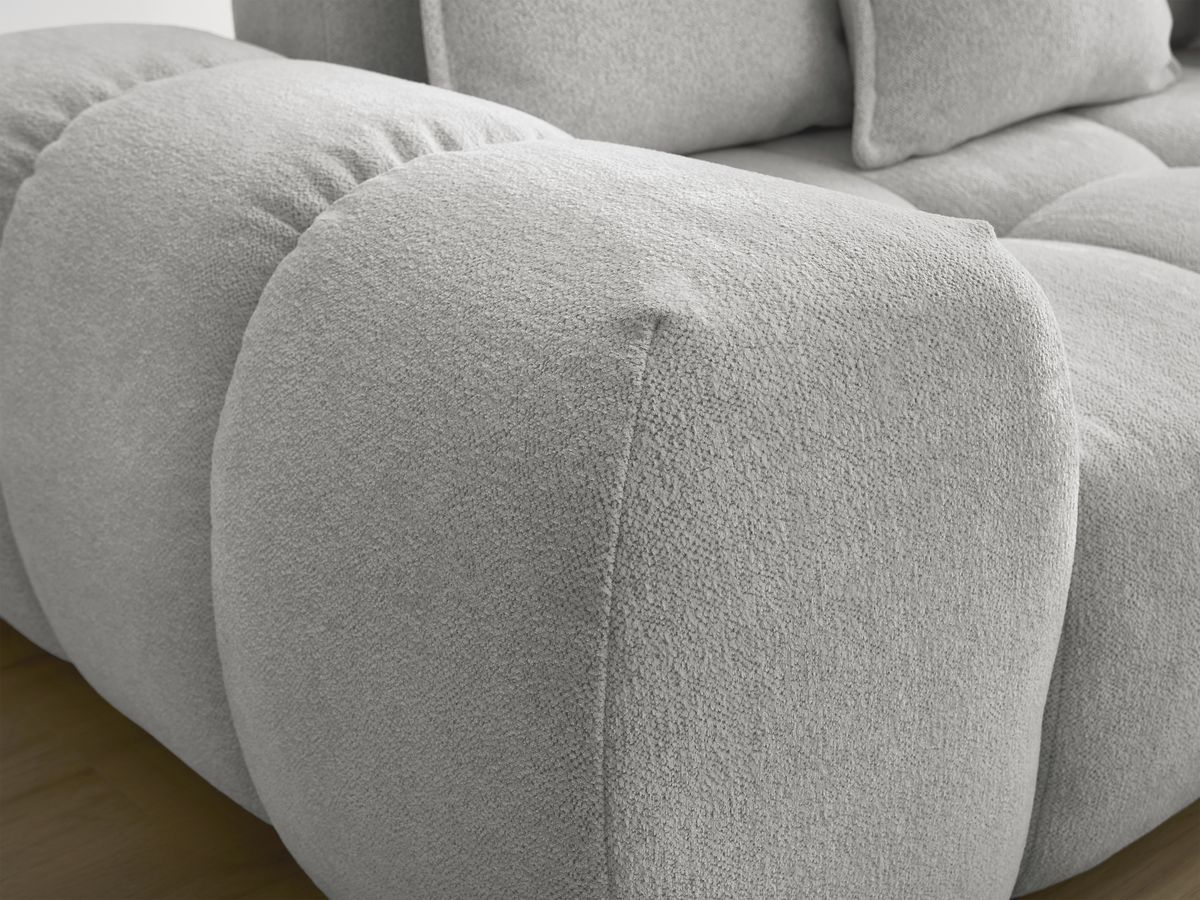 Canapé droit fixe 3 places EVEREST tissu chiné - 5 coussins