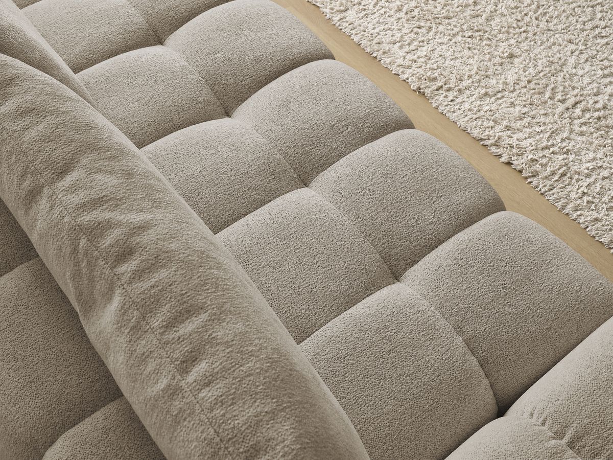 Canapé droit fixe 3 places EVEREST tissu chiné - 2 coussins