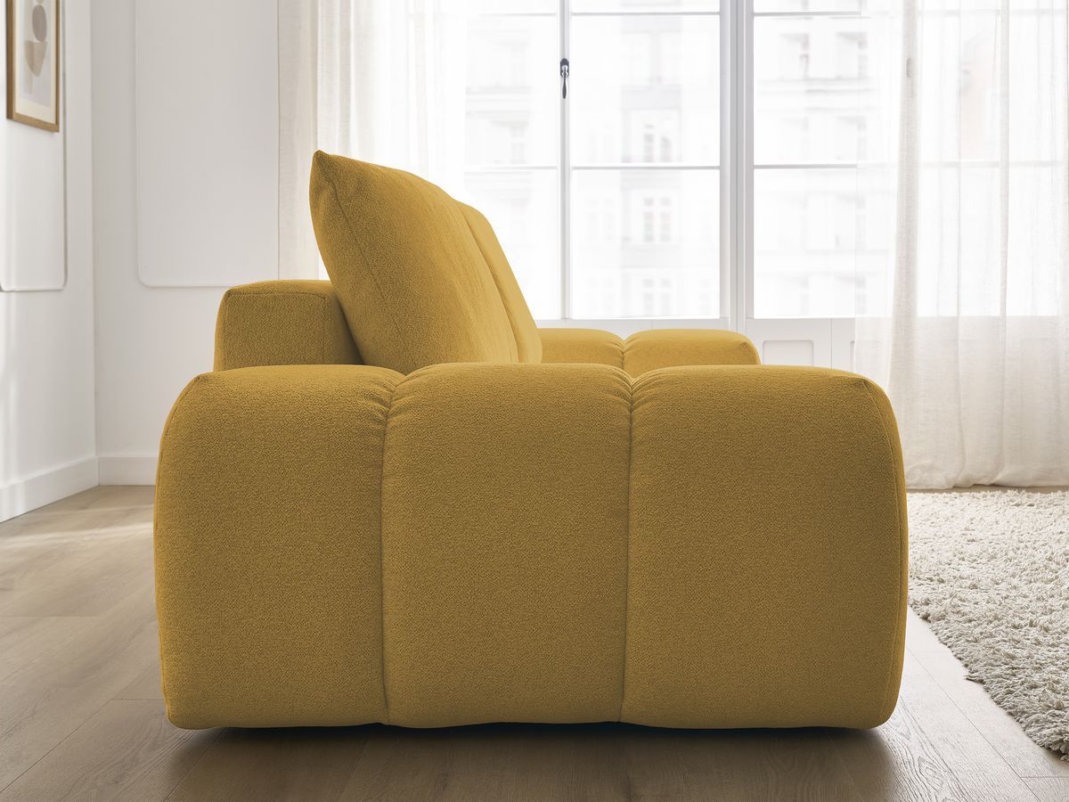 Canapé droit fixe 3 places EVEREST tissu chiné - 2 coussins