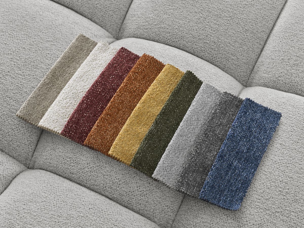 Canapé droit fixe 3 places EVEREST tissu chiné - 2 coussins