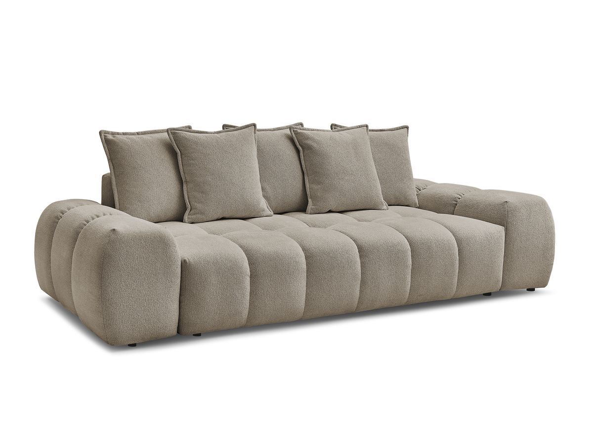 Canapé droit fixe 3 places EVEREST tissu chiné - 5 coussins