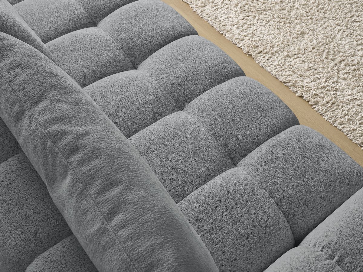 Canapé droit fixe 3 places EVEREST tissu chiné - 2 coussins