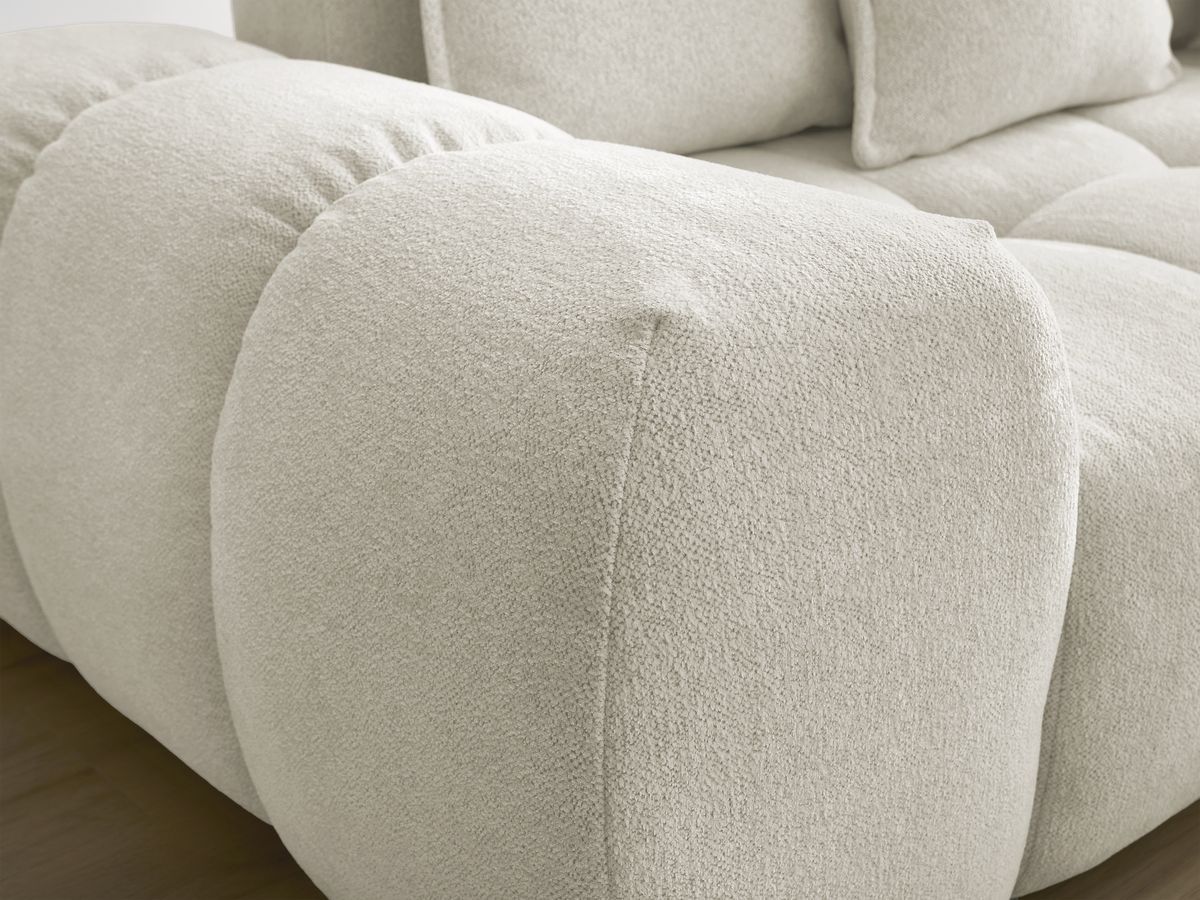 Canapé droit fixe 3 places EVEREST tissu chiné - 5 coussins