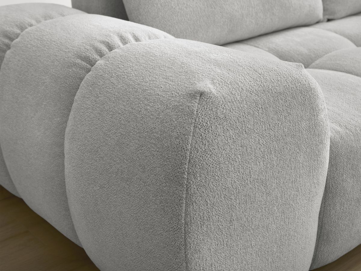 Canapé droit fixe 3 places EVEREST tissu chiné - 2 coussins