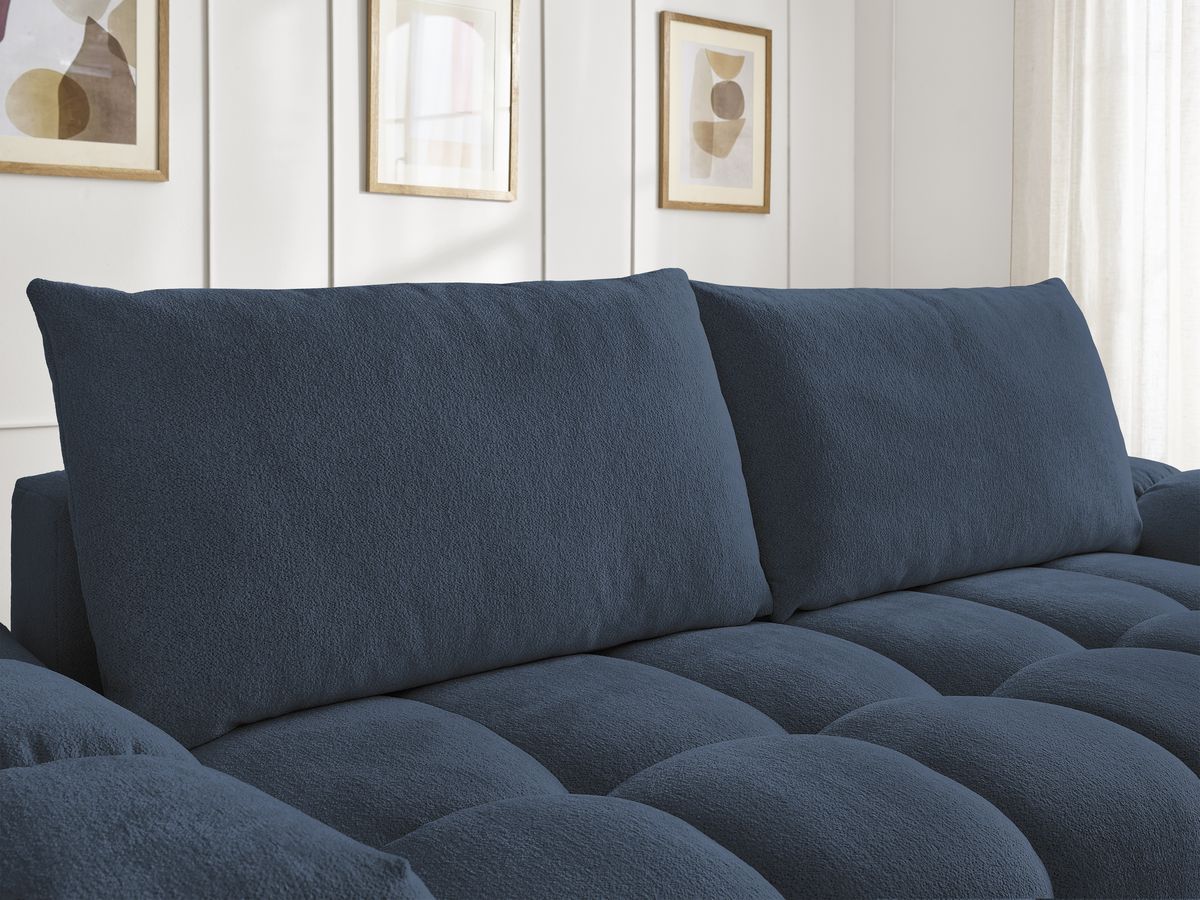 Canapé droit fixe 3 places EVEREST tissu chiné - 2 coussins