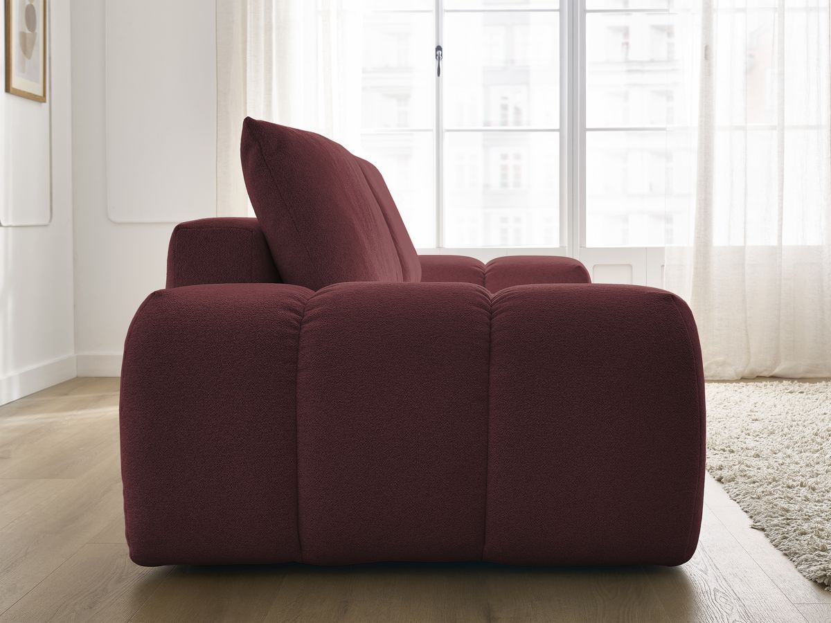 Canapé droit fixe 3 places EVEREST tissu chiné - 2 coussins
