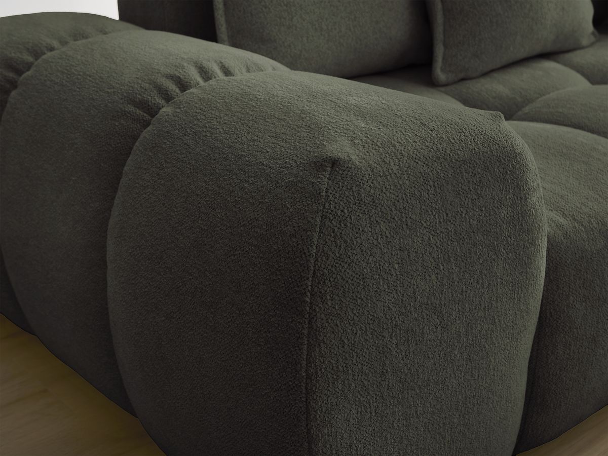 Canapé droit fixe 3 places EVEREST tissu chiné - 5 coussins
