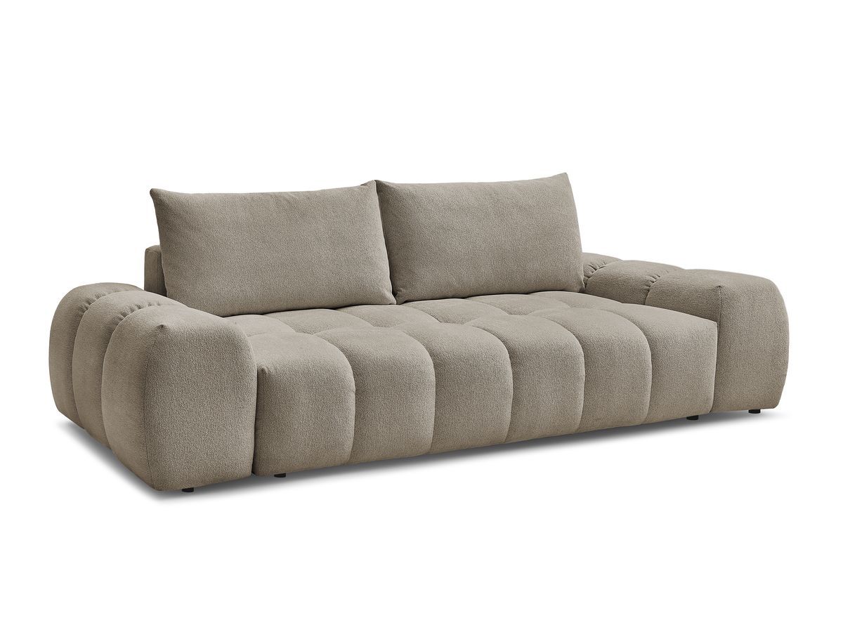 Canapé droit fixe 3 places EVEREST tissu chiné - 2 coussins