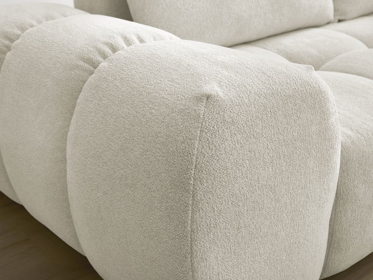 Canapé droit fixe 3 places EVEREST tissu chiné - 2 coussins