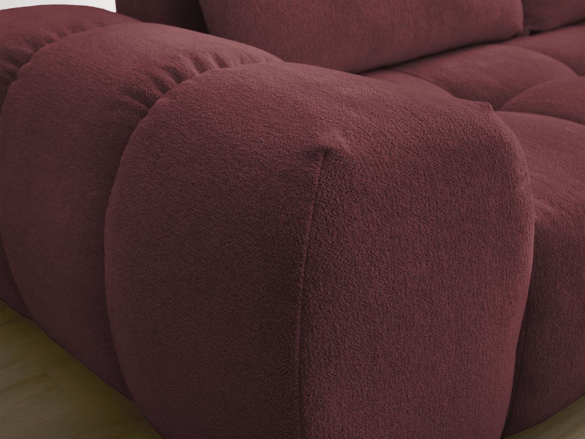Canapé droit fixe 3 places EVEREST tissu chiné - 2 coussins