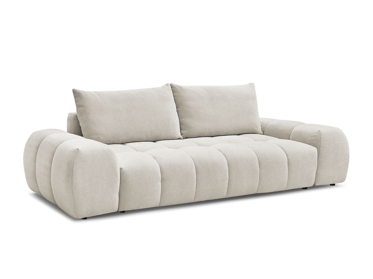 Canapé droit fixe 3 places EVEREST tissu texturé - 2 coussins