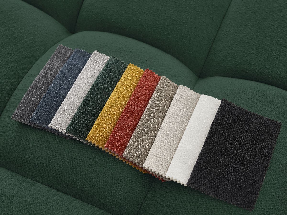 Canapé droit fixe 3 places EVEREST tissu texturé - 5 coussins