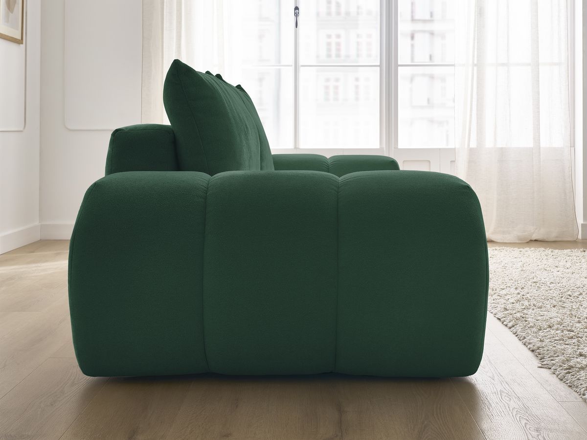Canapé droit fixe 3 places EVEREST tissu texturé - 2 coussins