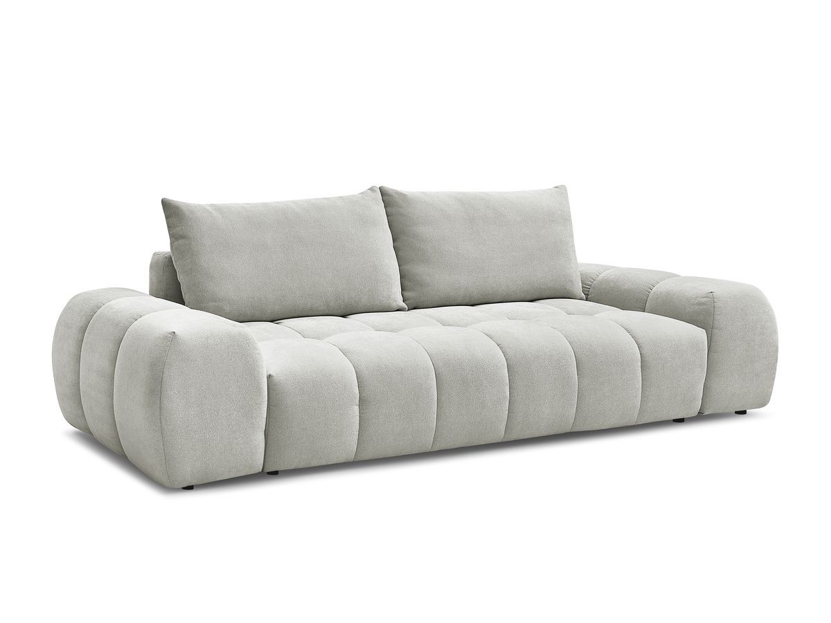 Canapé droit fixe 3 places EVEREST tissu texturé - 2 coussins