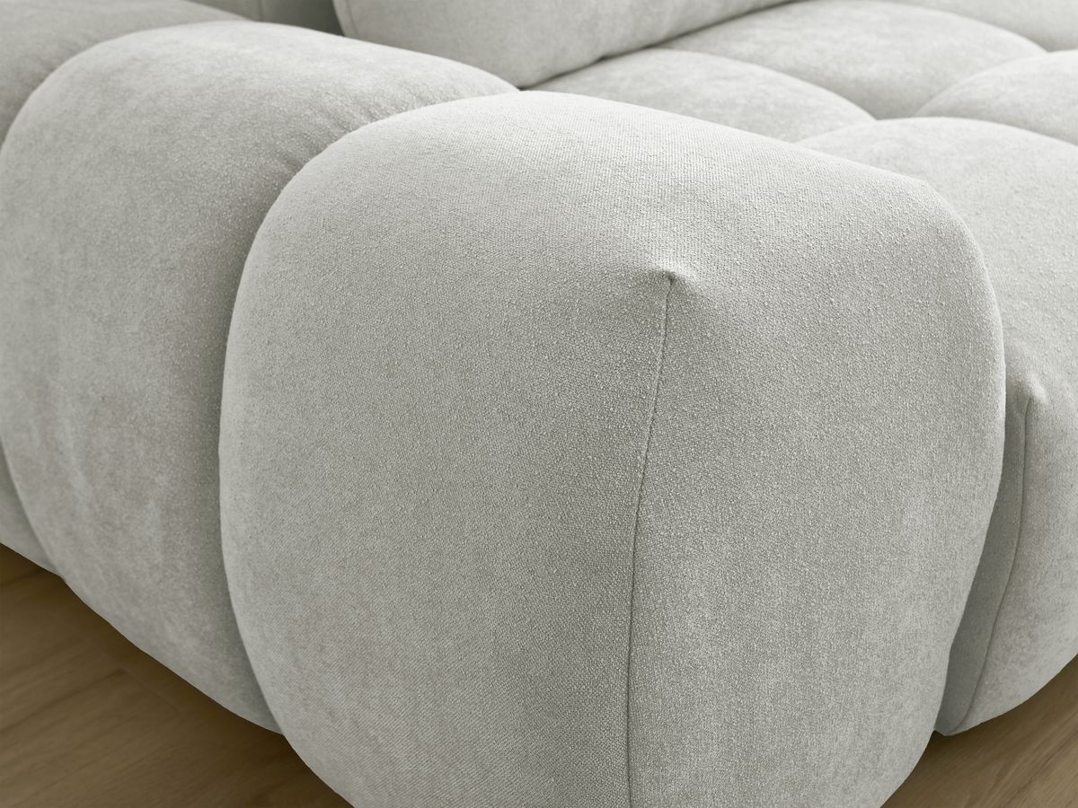 Canapé droit fixe 3 places EVEREST tissu texturé - 2 coussins