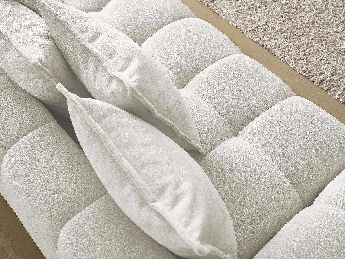 Canapé droit fixe 3 places EVEREST tissu texturé - 5 coussins