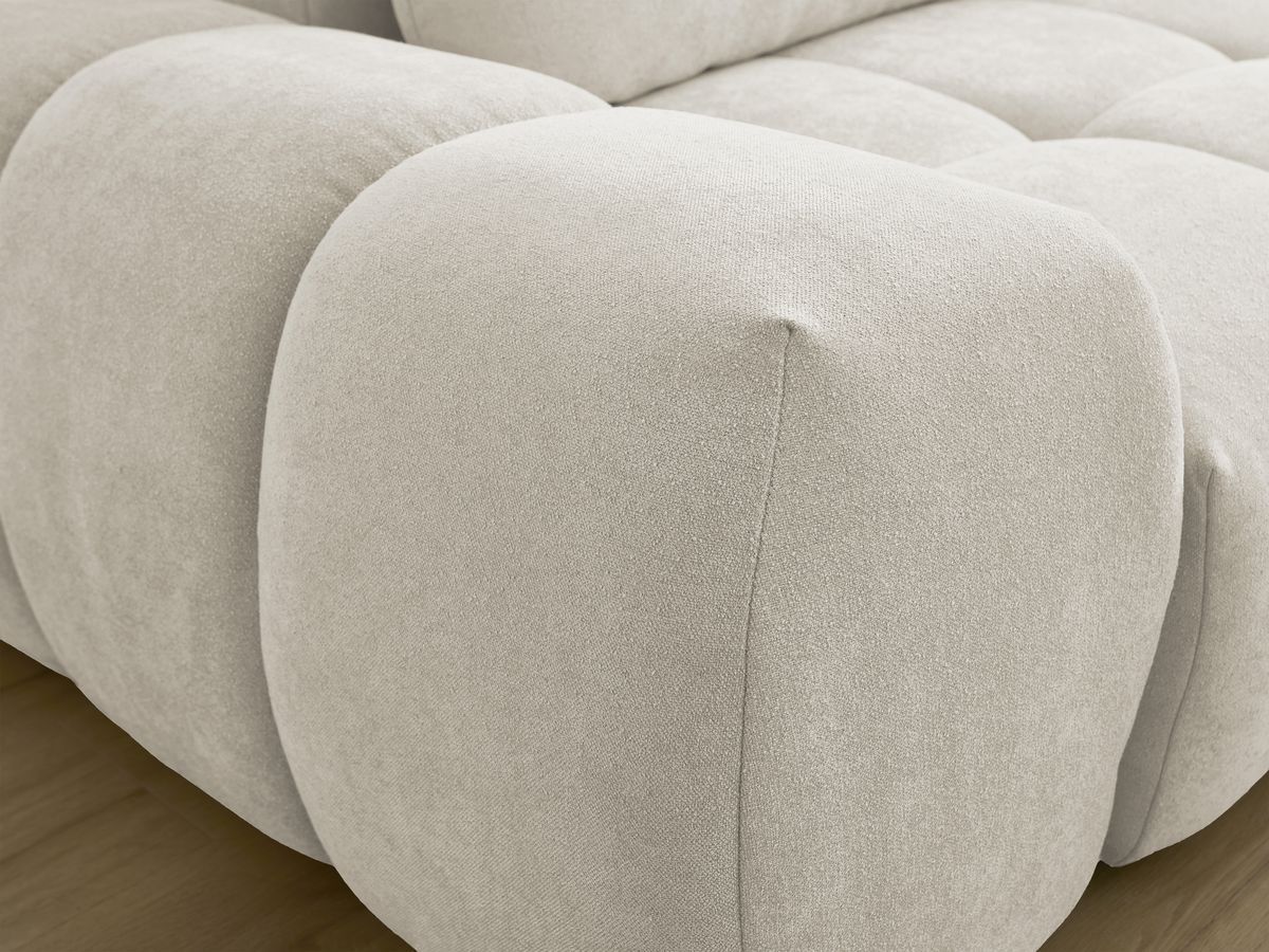 Canapé droit fixe 3 places EVEREST tissu texturé - 2 coussins