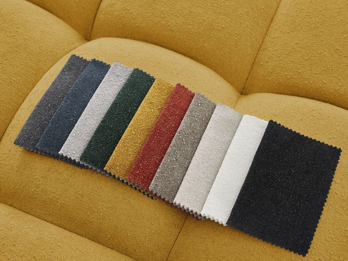 Canapé droit fixe 3 places EVEREST tissu texturé - 5 coussins