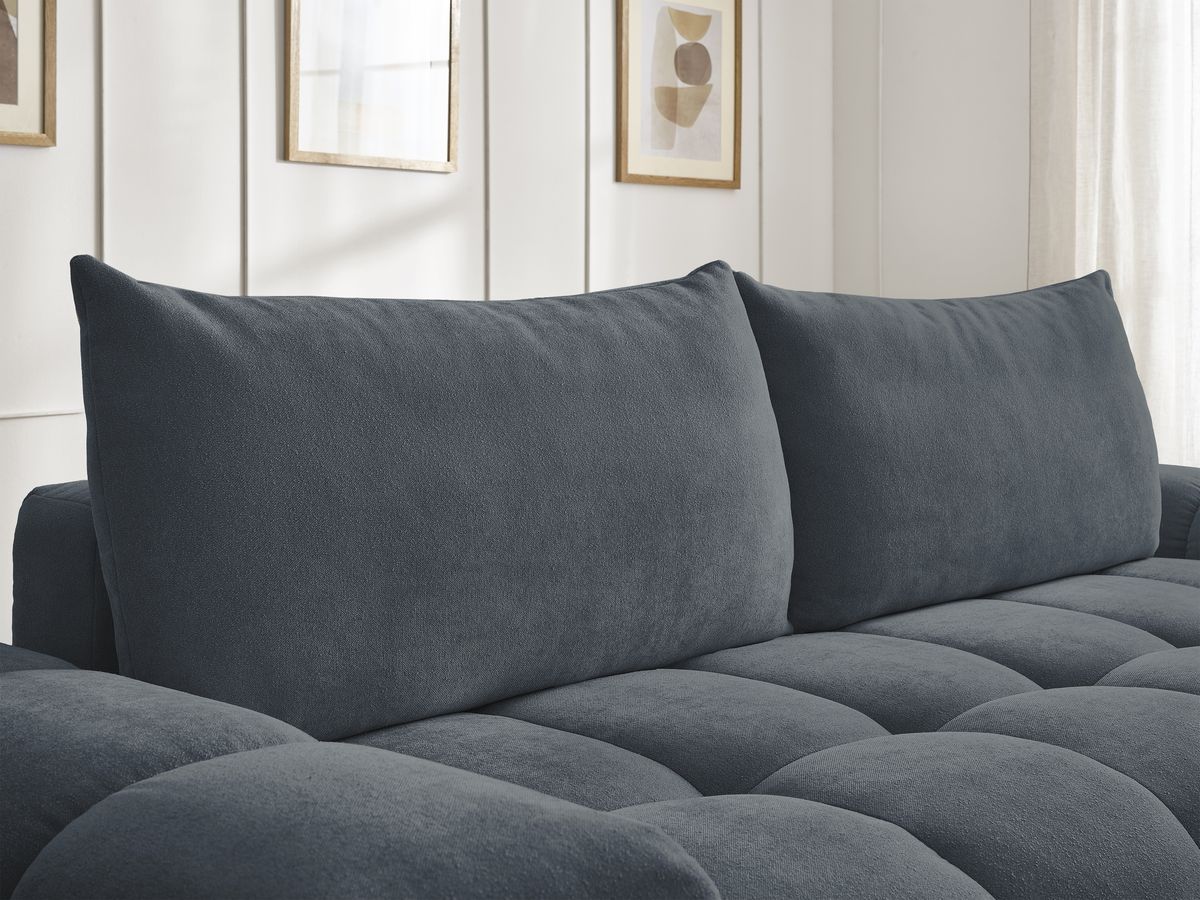 Canapé droit fixe 3 places EVEREST tissu texturé - 2 coussins