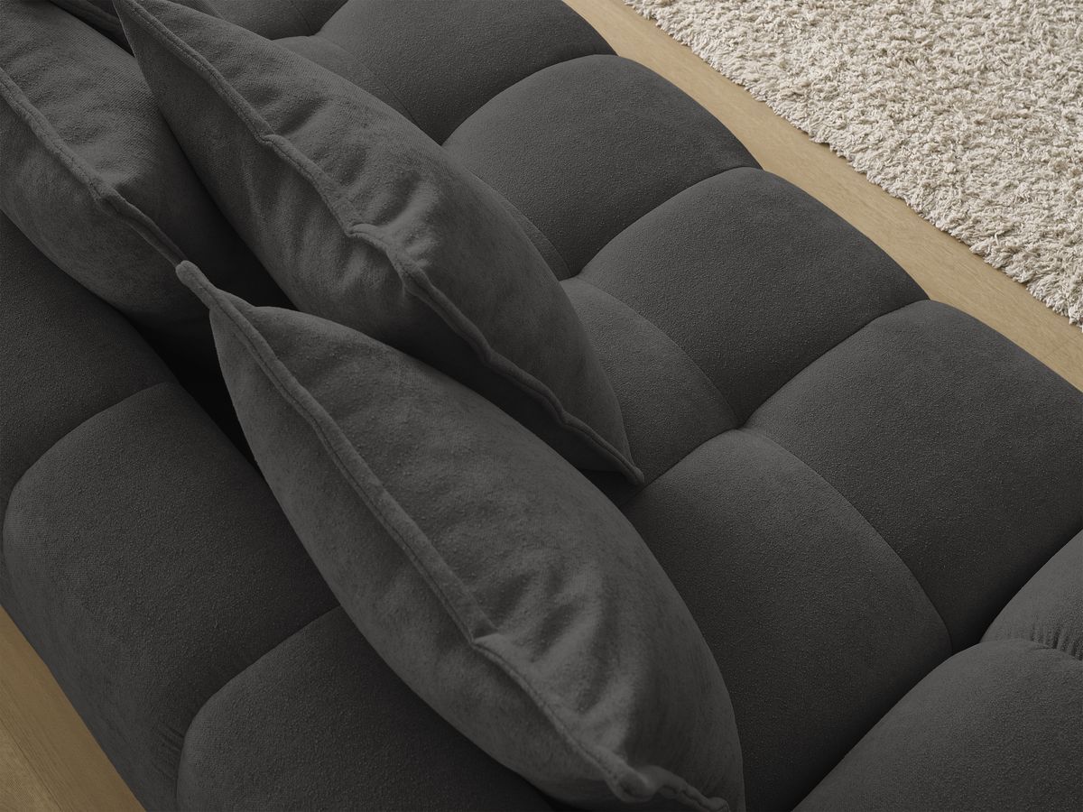 Canapé droit fixe 3 places EVEREST tissu texturé - 5 coussins