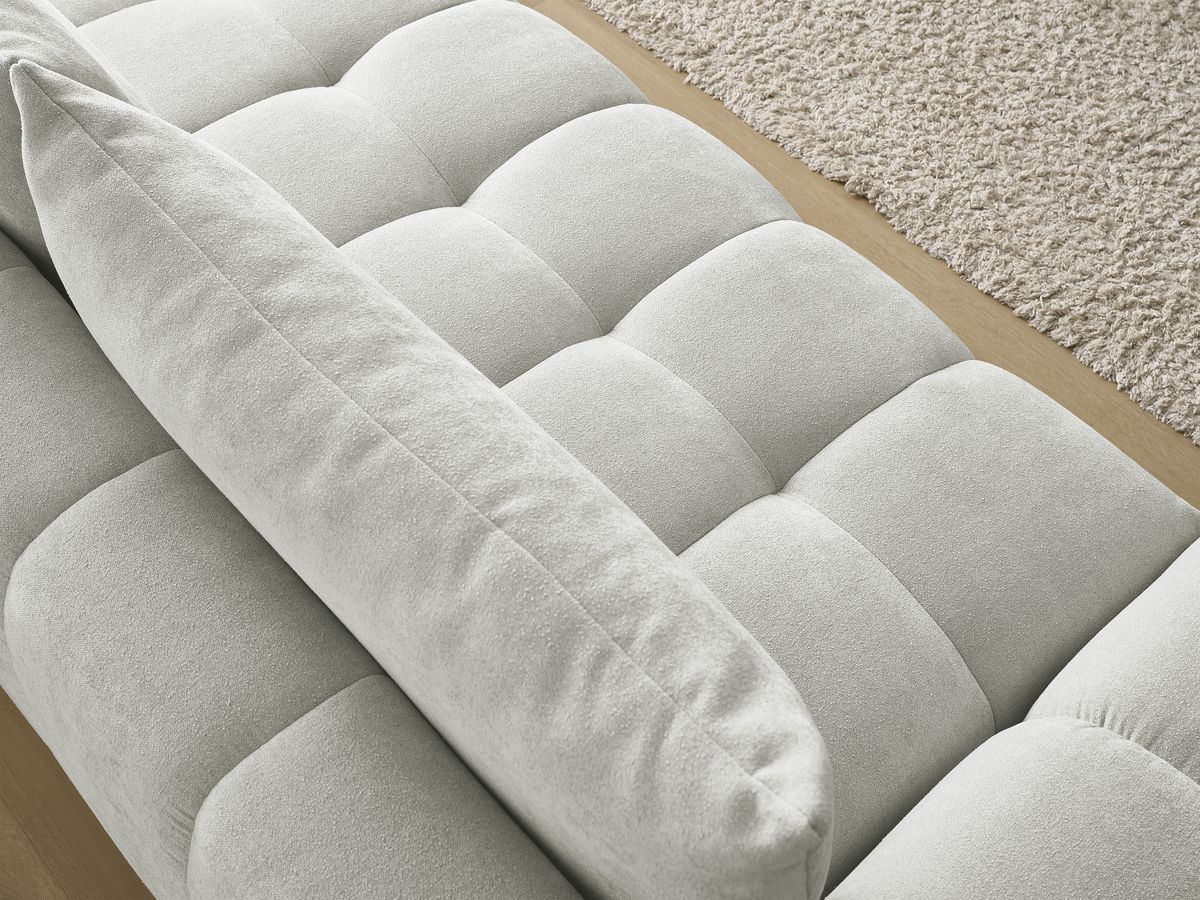 Canapé droit fixe 3 places EVEREST tissu texturé - 2 coussins