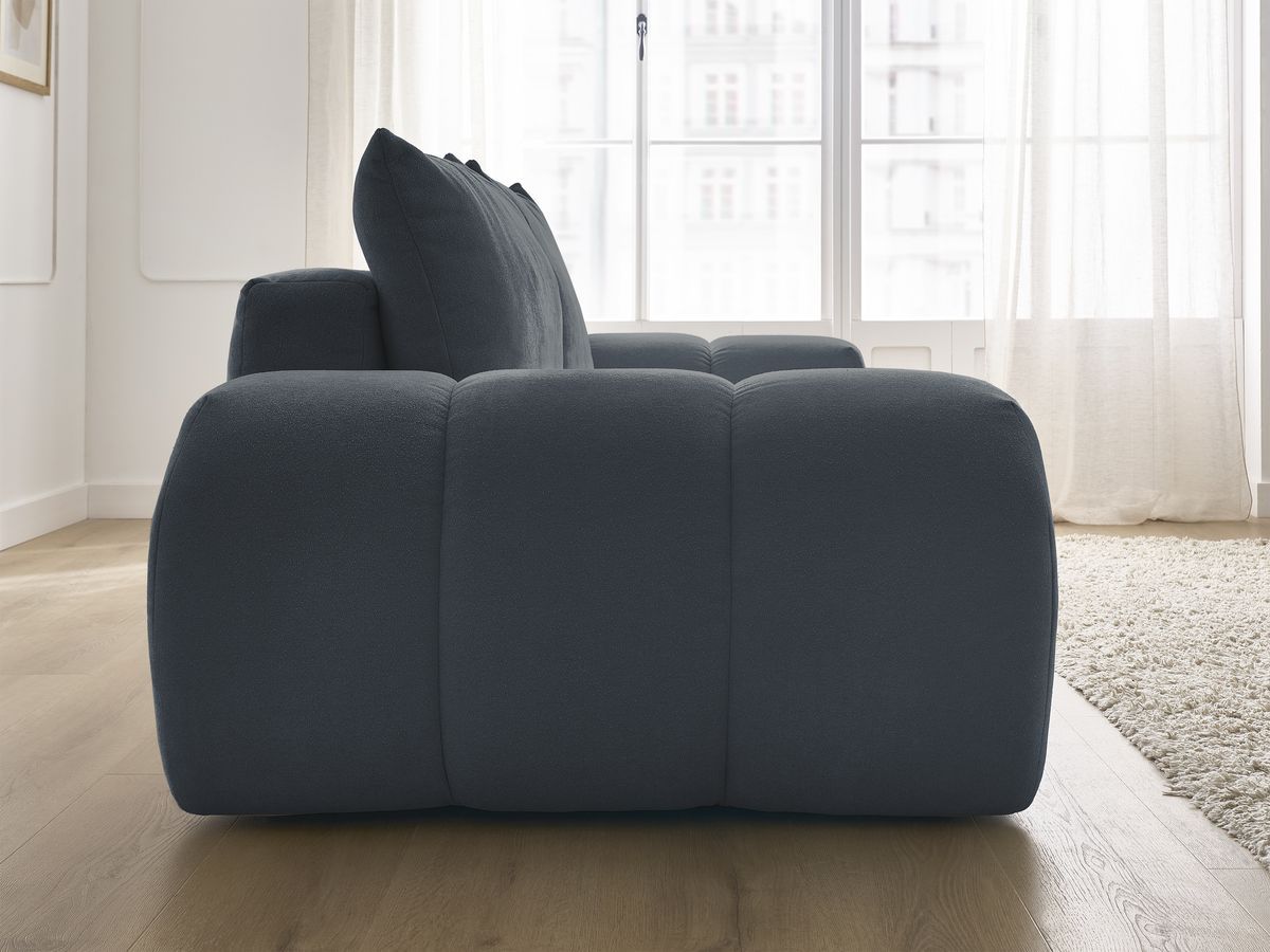 Canapé droit fixe 3 places EVEREST tissu texturé - 2 coussins