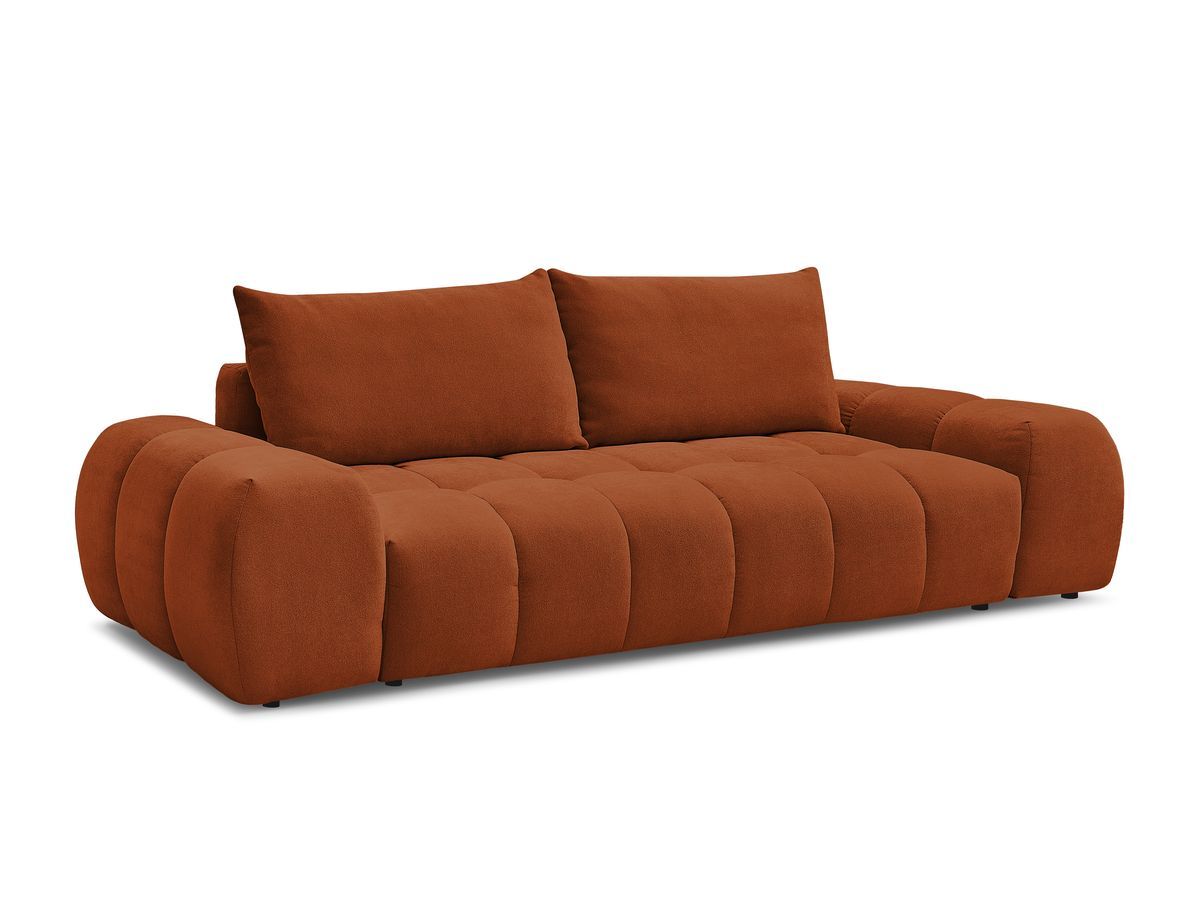 Canapé droit fixe 3 places EVEREST tissu texturé - 2 coussins