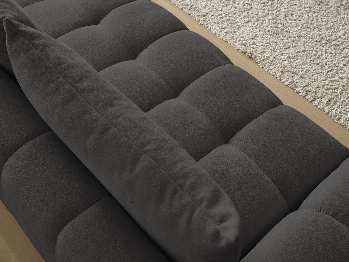 Canapé droit fixe 3 places EVEREST tissu texturé - 2 coussins