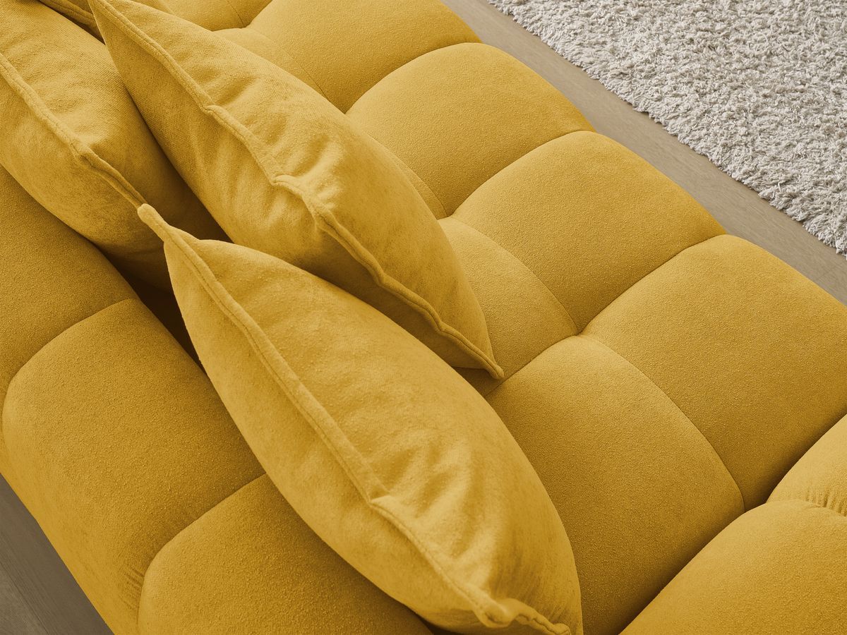 Canapé droit fixe 3 places EVEREST tissu texturé - 5 coussins