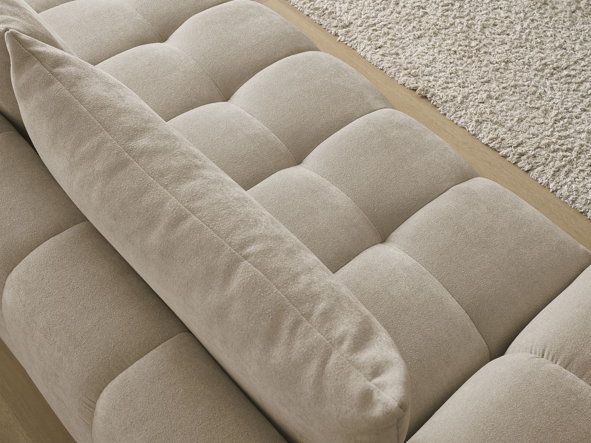 Canapé droit fixe 3 places EVEREST tissu texturé - 2 coussins
