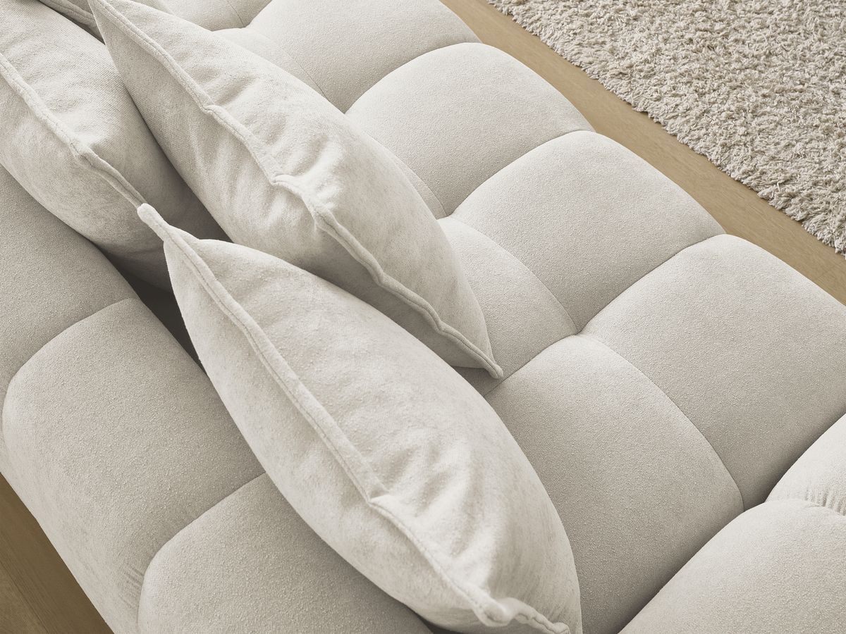 Canapé droit fixe 3 places EVEREST tissu texturé - 5 coussins