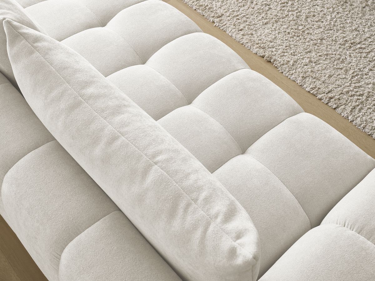 Canapé droit fixe 3 places EVEREST tissu texturé - 2 coussins